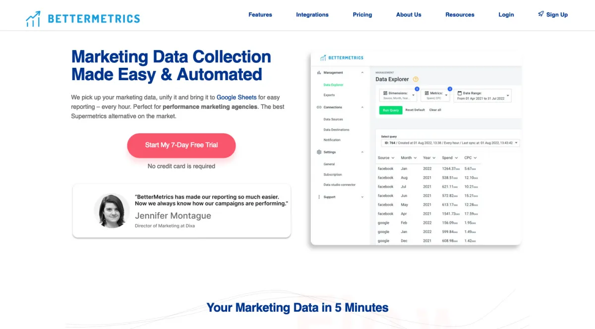 Interface BetterMetrics : image, ergonomie, alternatives