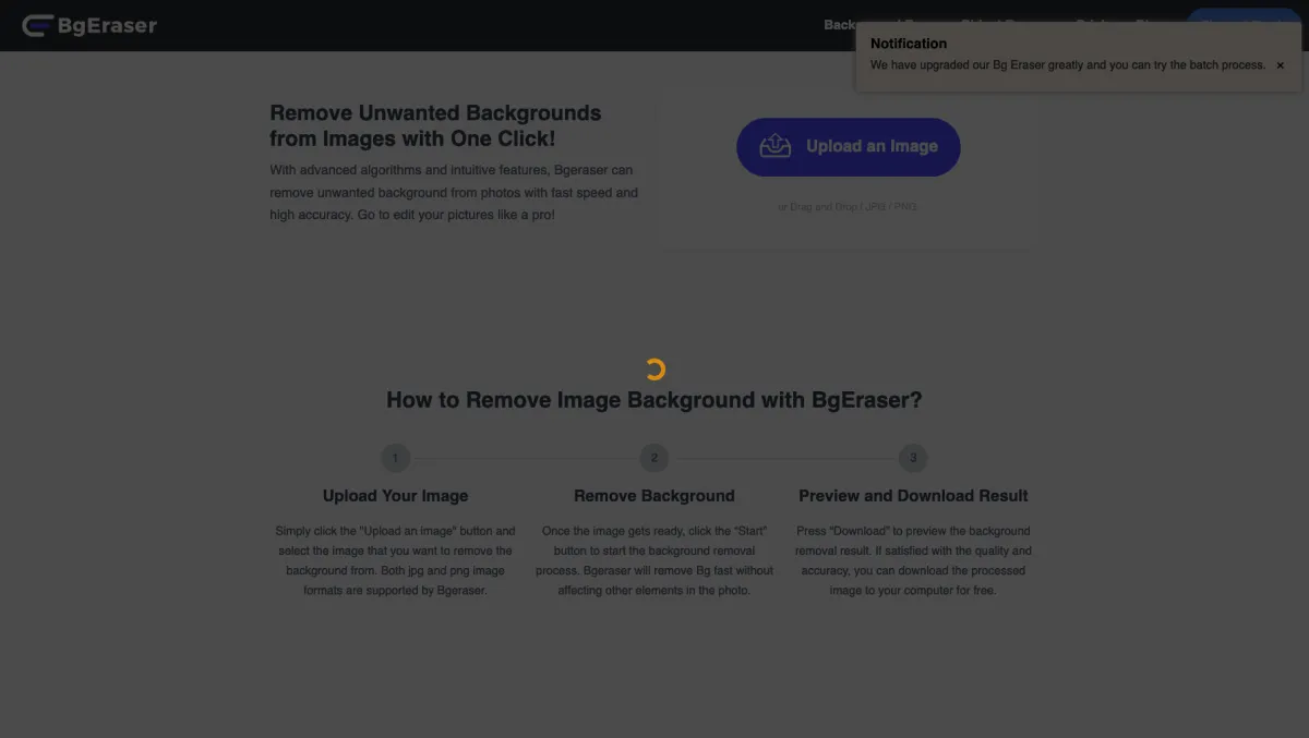 Interface Bg Eraser : fonctionnalités, prix, alternatives