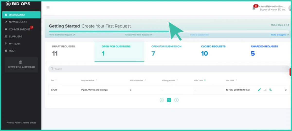 Notre avis sur Bid Ops : un logiciel d'approvisionnement (procurement) à découvrir