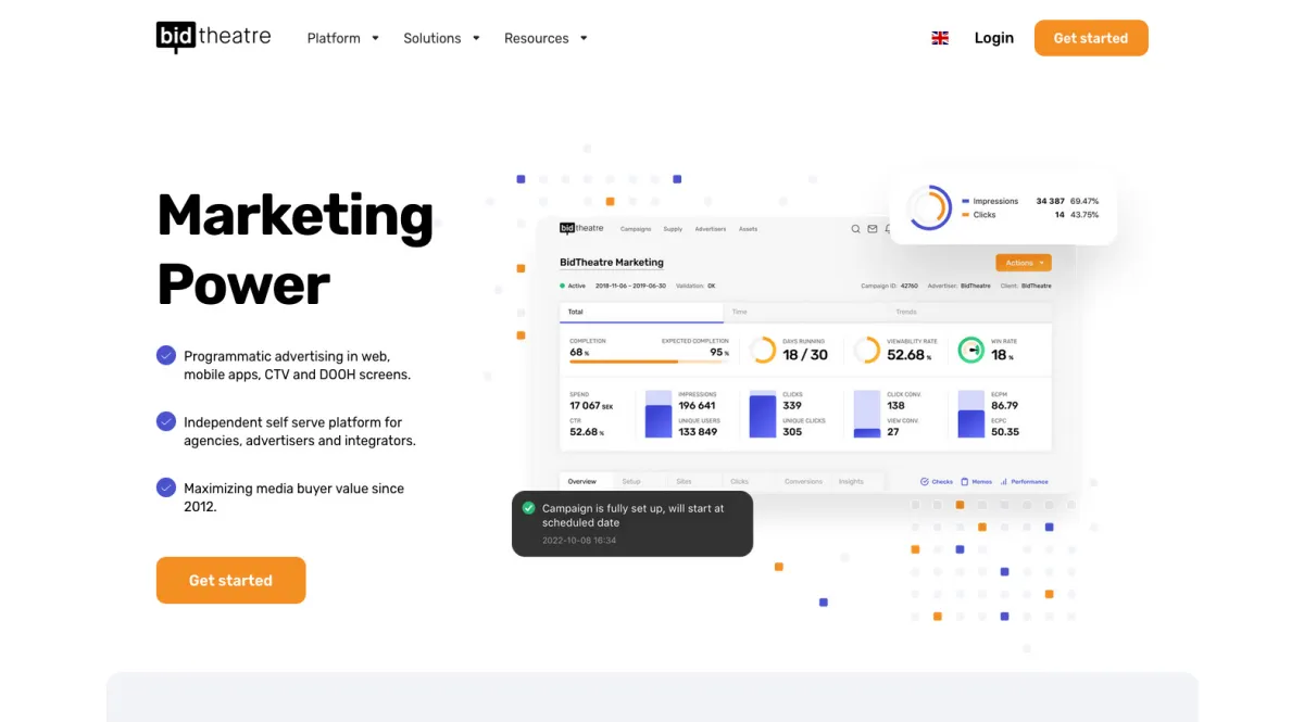 Interface Bidtheatre : fonctionnalités, prix, alternatives