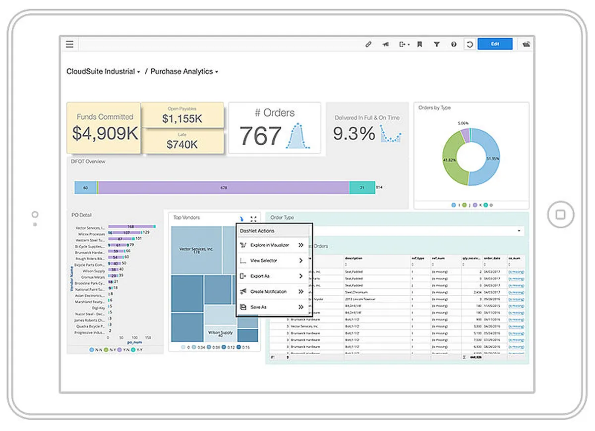 Interface Birst: image, ergonomie, alternatives