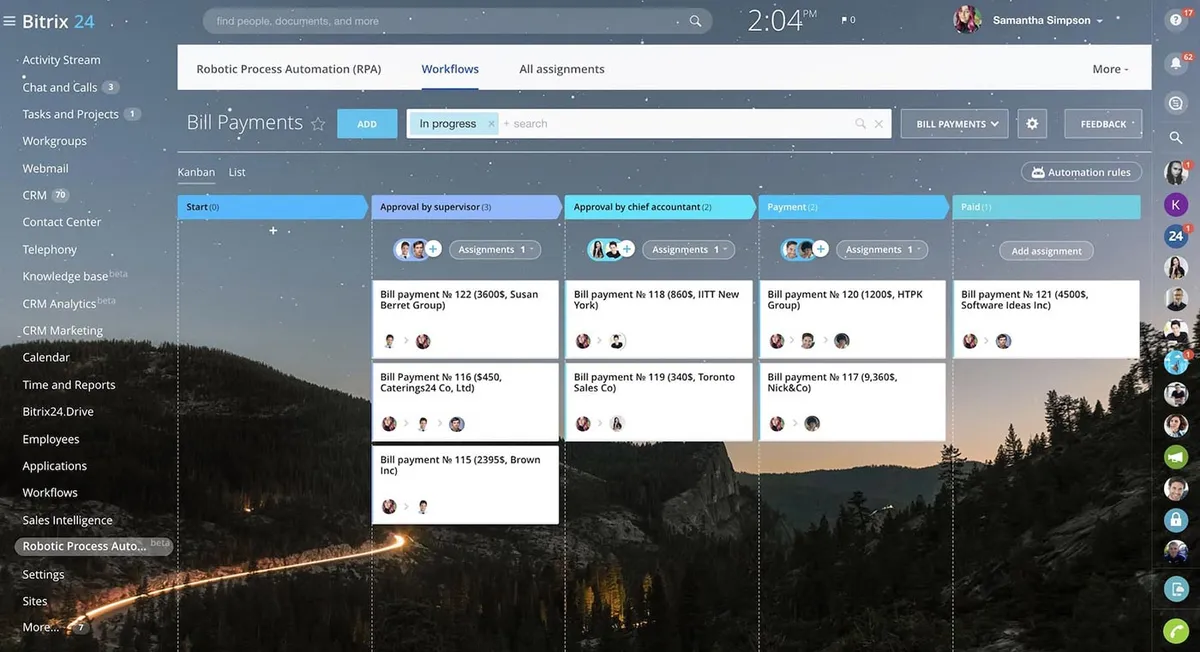 Interface Bitrix24: image, ergonomie, alternatives