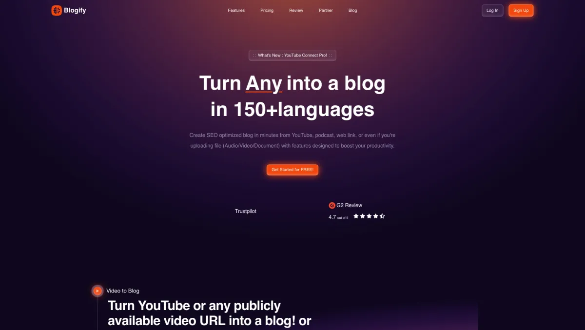 Interface Blogify : fonctionnalités, prix, alternatives