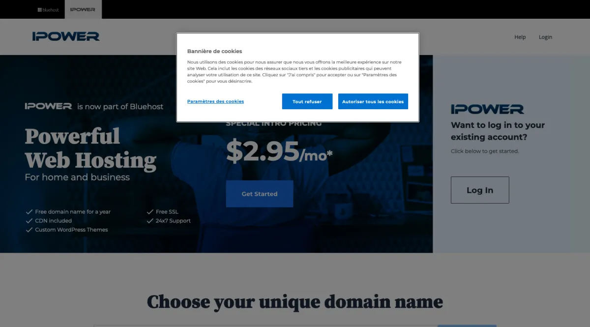 Interface Bluehost : fonctionnalités, prix, alternatives