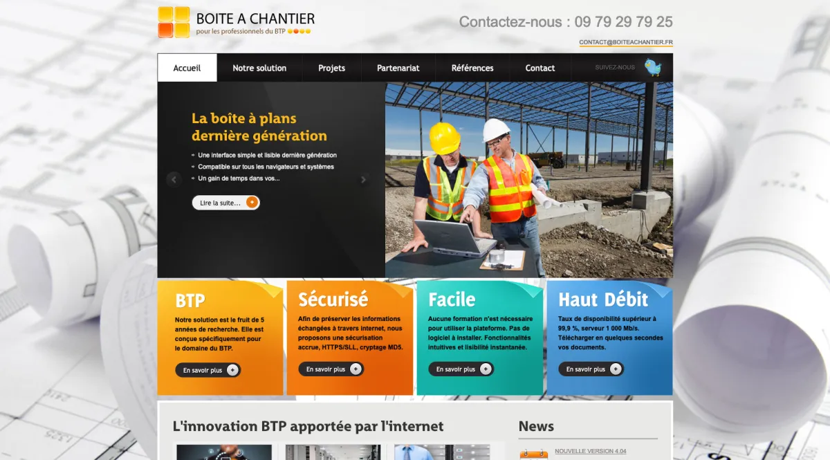 Interface Boite a chantier : image, ergonomie, alternatives