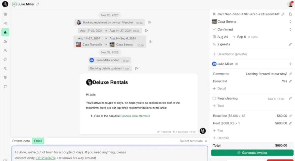 Interface Bookingmood: fonctionnalités, prix, alternatives