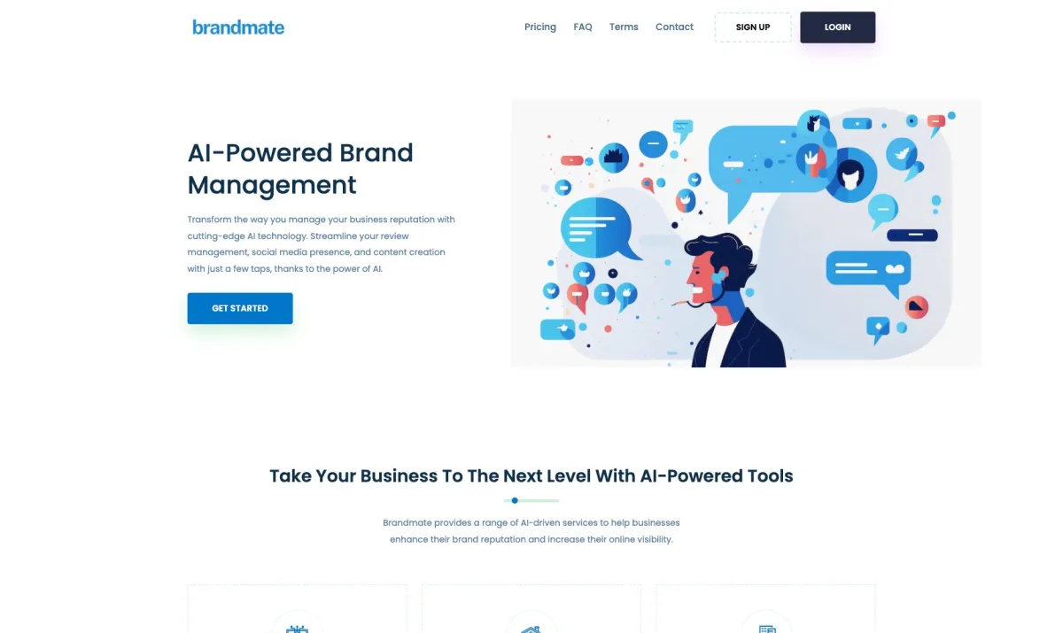 Interface Brandmate AI : fonctionnalités, prix, alternatives