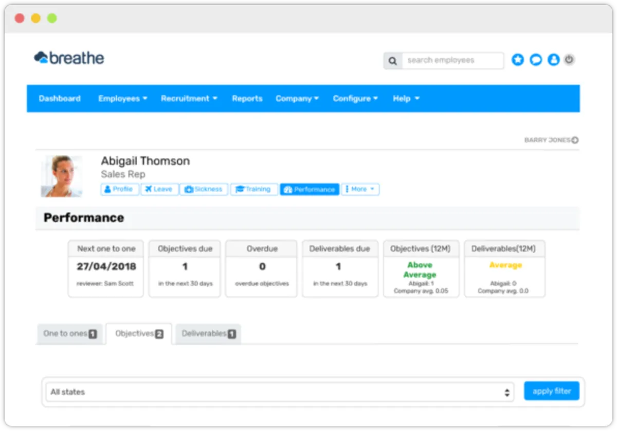 Interface Breathe: fonctionnalités, prix, alternatives
