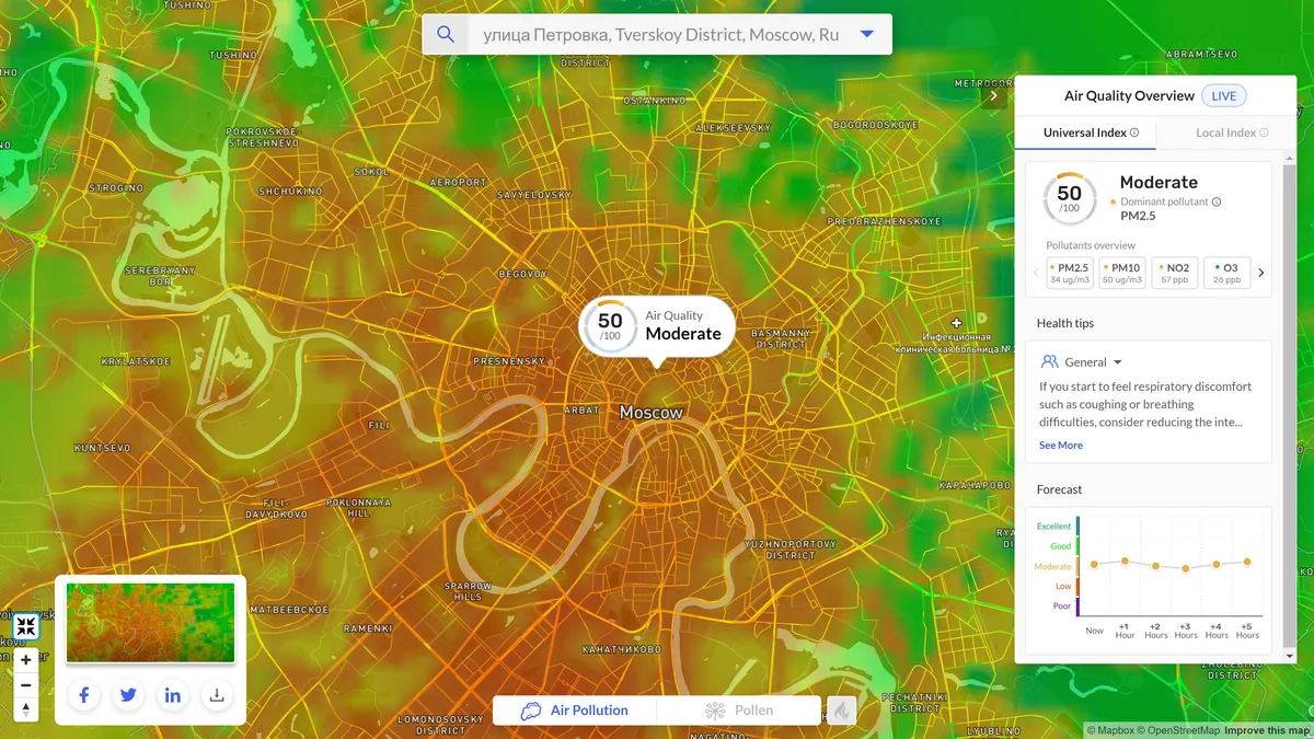 Interface Breezometer: fonctionnalités, prix, alternatives