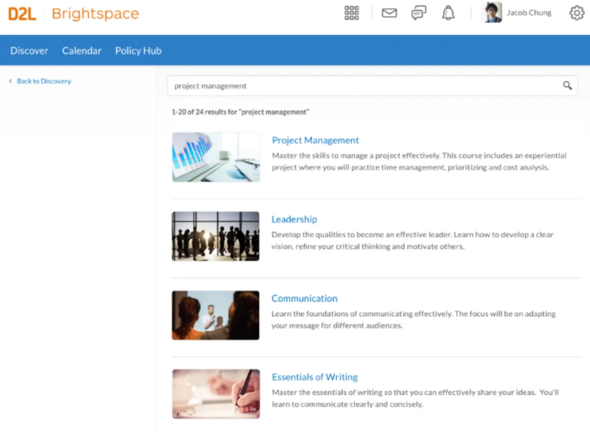 Interface Brightspace: fonctionnalités, prix, alternatives
