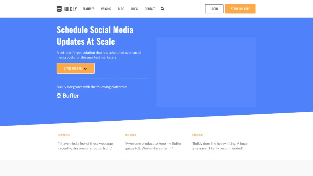 Interface Bulk.ly : fonctionnalités, prix, alternatives