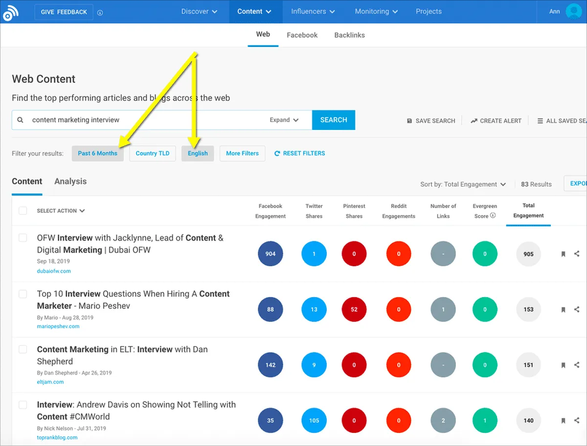 Buzzsumo: avis sur le logiciel de social listening (écoute sociale): fonctionnalités, avantages, inconvénients et tarifs