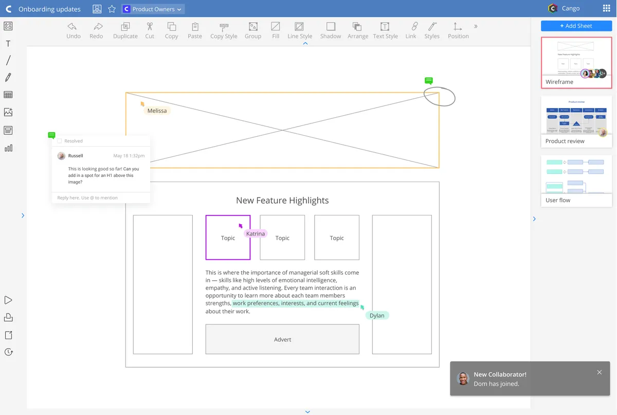 Interface Cacoo: image, ergonomie, alternatives Interface Cacoo: image, ergonomie, alternatives