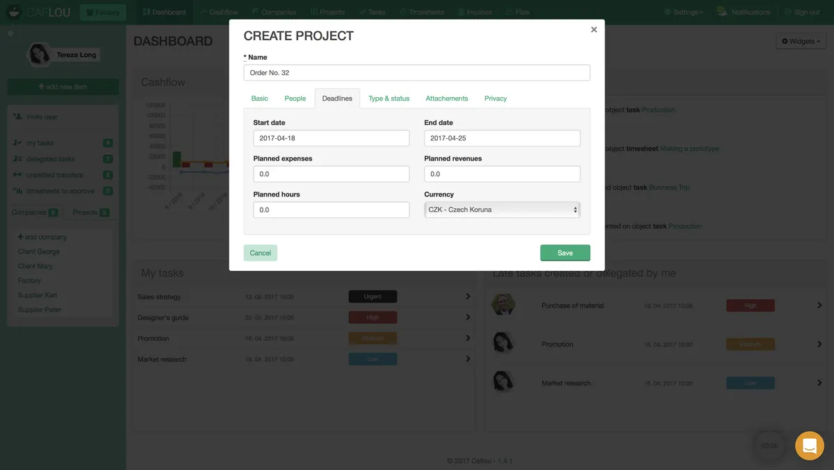 Interface CAFLOU: fonctionnalités, prix, alternatives