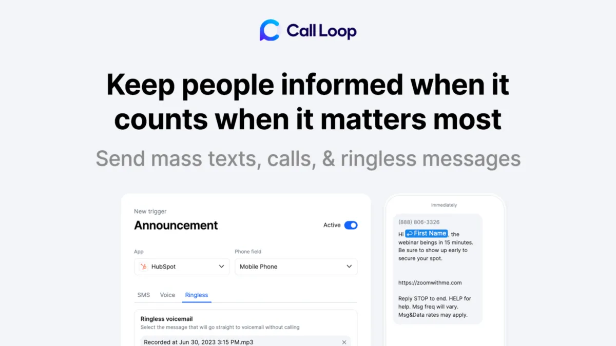 Notre avis sur Call Loop : un logiciel d'envoi de SMS marketing à découvrir Notre avis sur Call Loop : un logiciel d'envoi de SMS marketing à découvrir