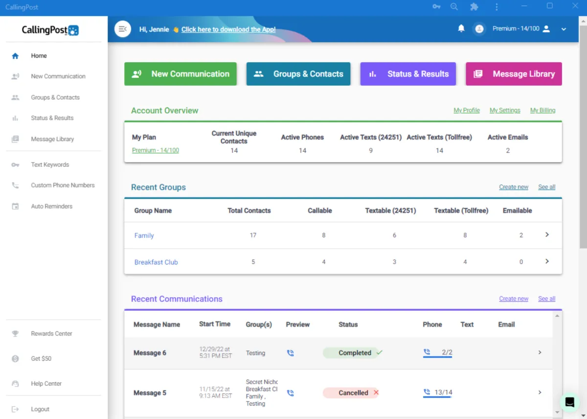 Interface CallingPost: fonctionnalités, prix, alternatives