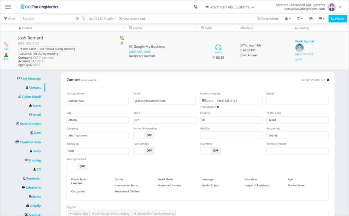 Interface CallTrackingMetrics: image, ergonomie, alternatives Interface CallTrackingMetrics: image, ergonomie, alternatives