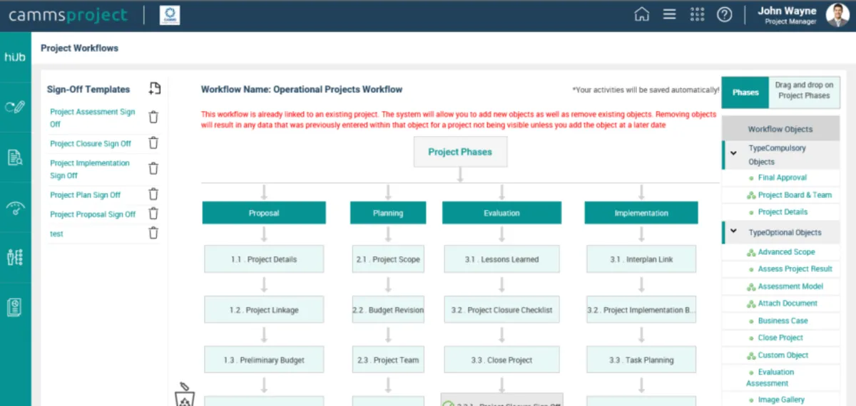 Interface Cammsproject: fonctionnalités, prix, alternatives