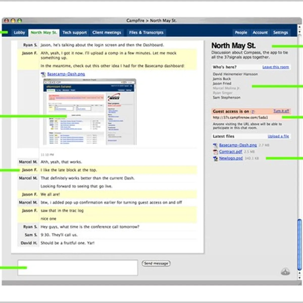 Campfire: avis sur le logiciel de live chat: fonctionnalités, avantages, inconvénients et tarifs
