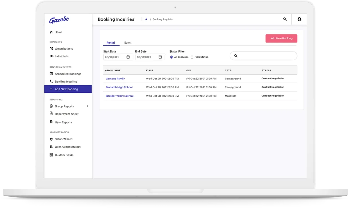 Interface CampMinder: image, ergonomie, alternatives Interface CampMinder: image, ergonomie, alternatives