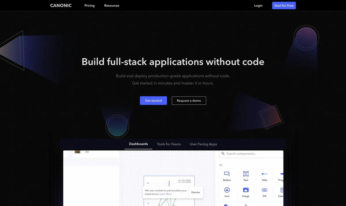 Notre avis sur Canonic : un logiciel de développement d'applications (app builder) à découvrir