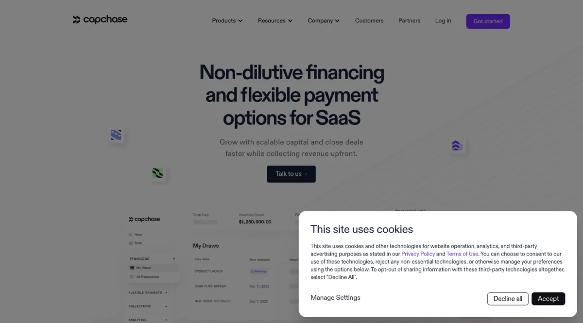Interface Capchase Expense Financing : fonctionnalités, prix, alternatives