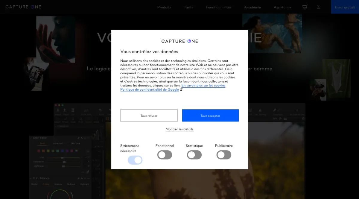 Interface Capture One : fonctionnalités, prix, alternatives