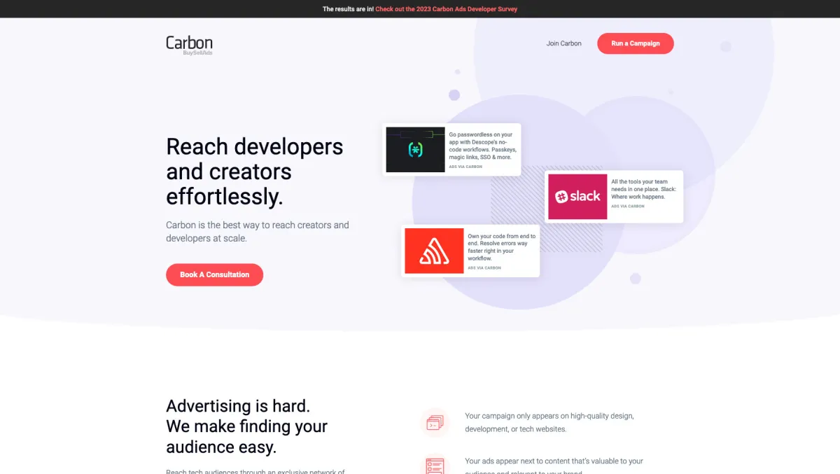 Notre avis sur Carbon Ads : un réseau publicitaire (ad network) à découvrir