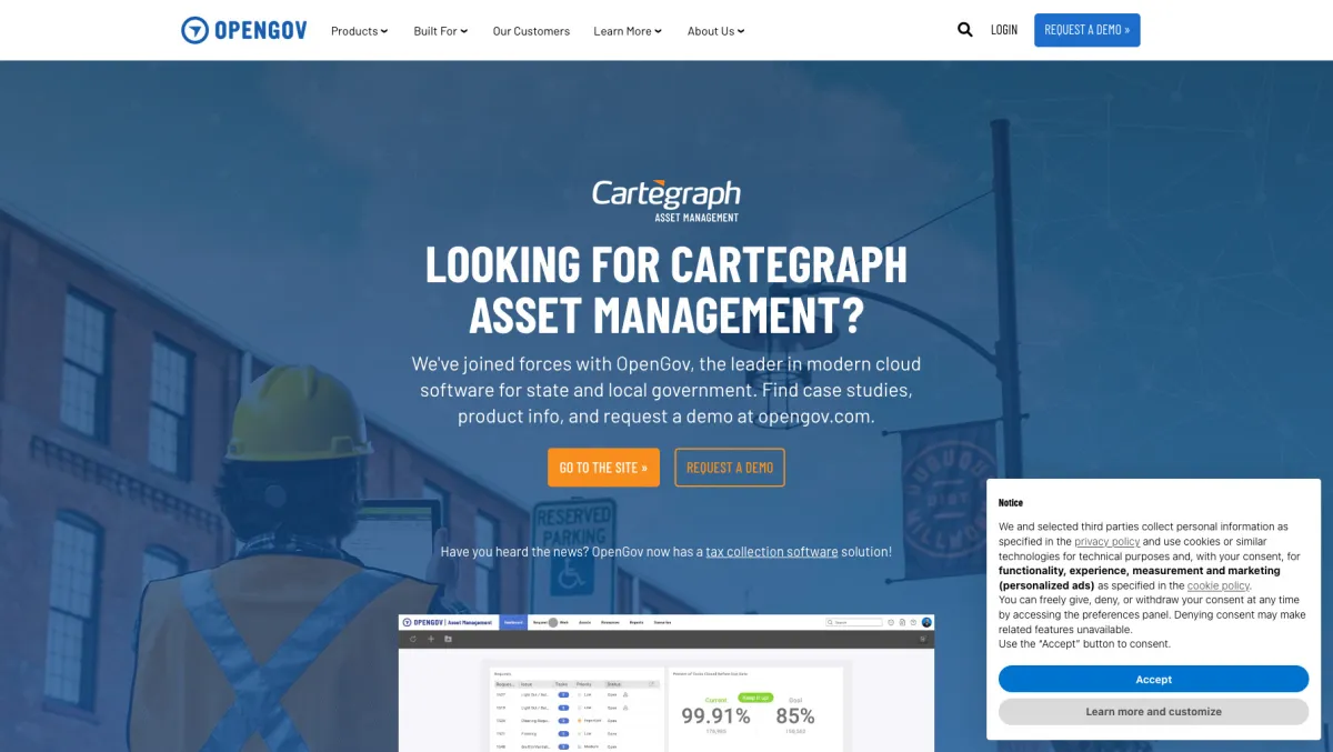 Interface Cartegraph : fonctionnalités, prix, alternatives