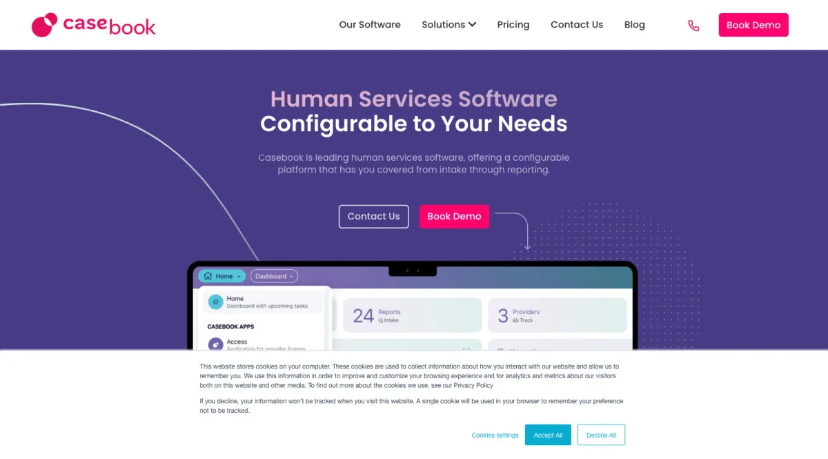 Interface CaseBook : fonctionnalités, prix, alternatives