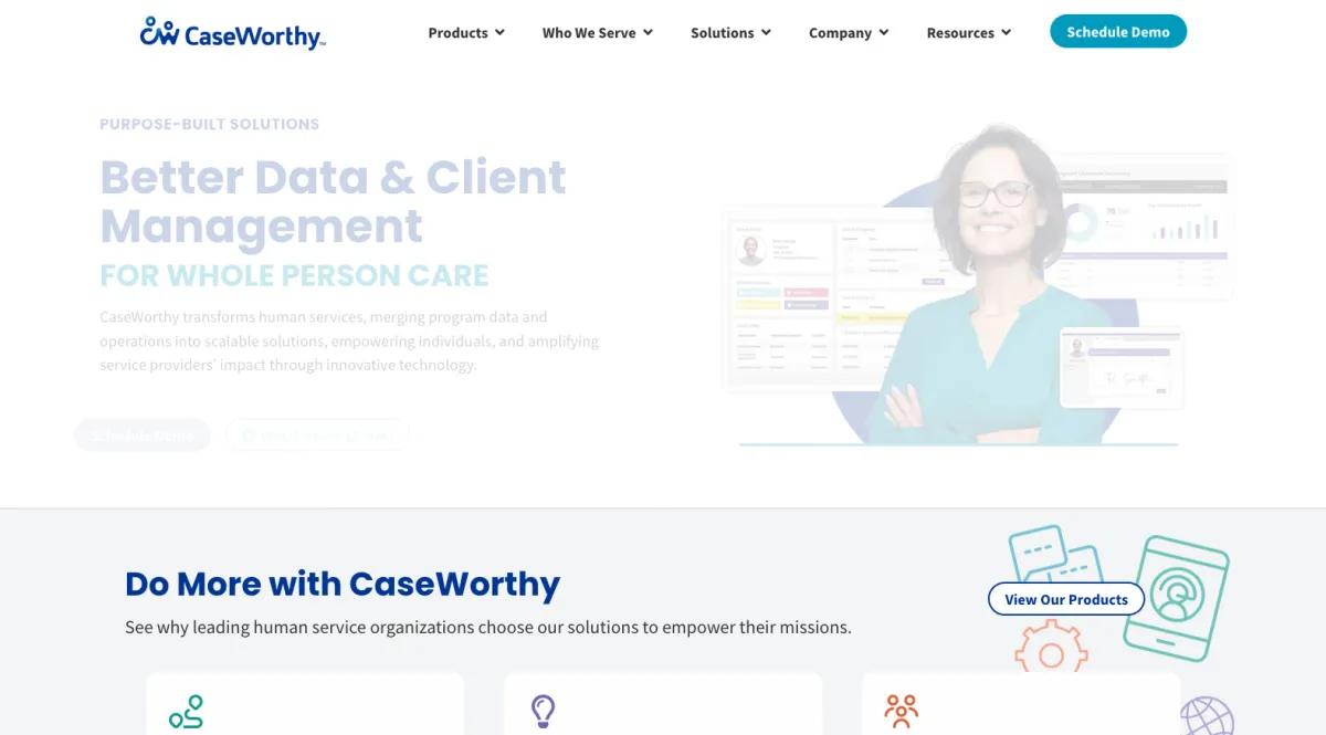 Interface CaseWorthy : fonctionnalités, prix, alternatives