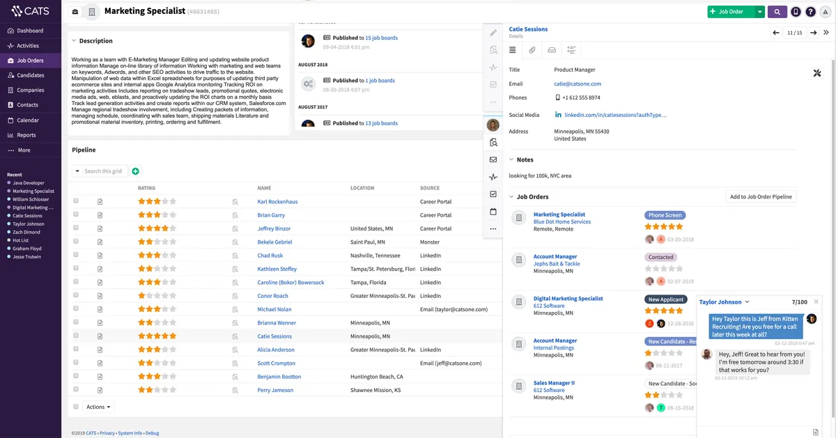 Notre avis sur CATS Applicant Tracking : un logiciel ATS (applicant tracking system / suivi des candidatures) à découvrir