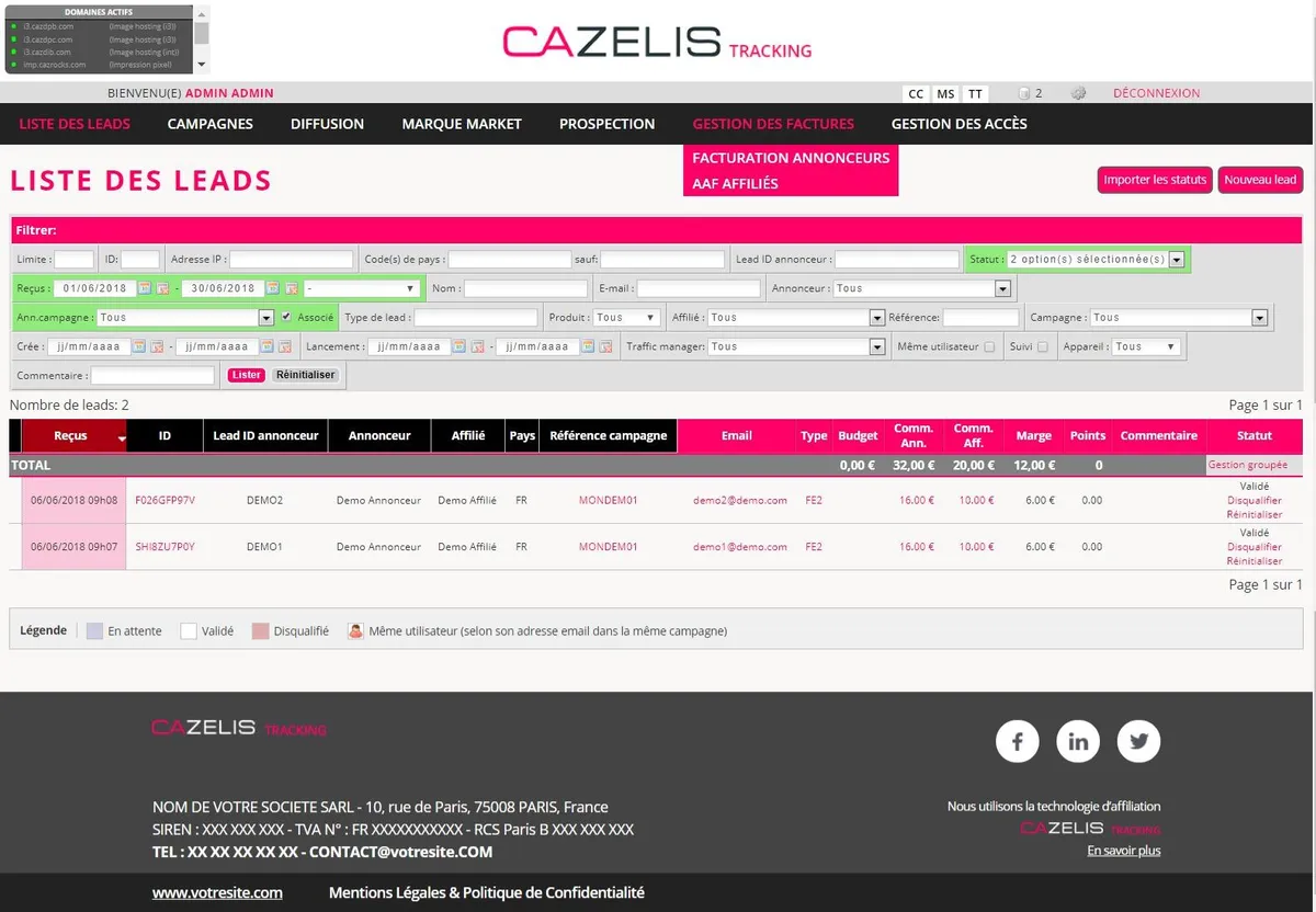 Notre avis sur Cazelis Tracking : un logiciel d'affiliation (referral marketing) à découvrir