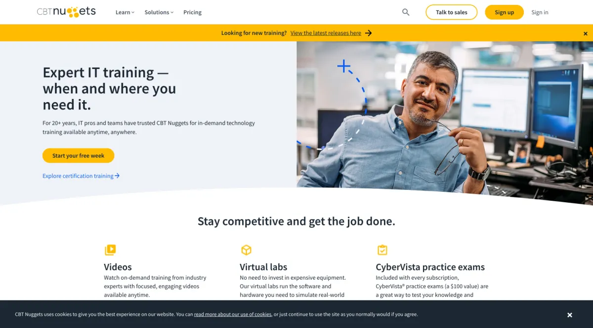 Interface CBT Nuggets : fonctionnalités, prix, alternatives