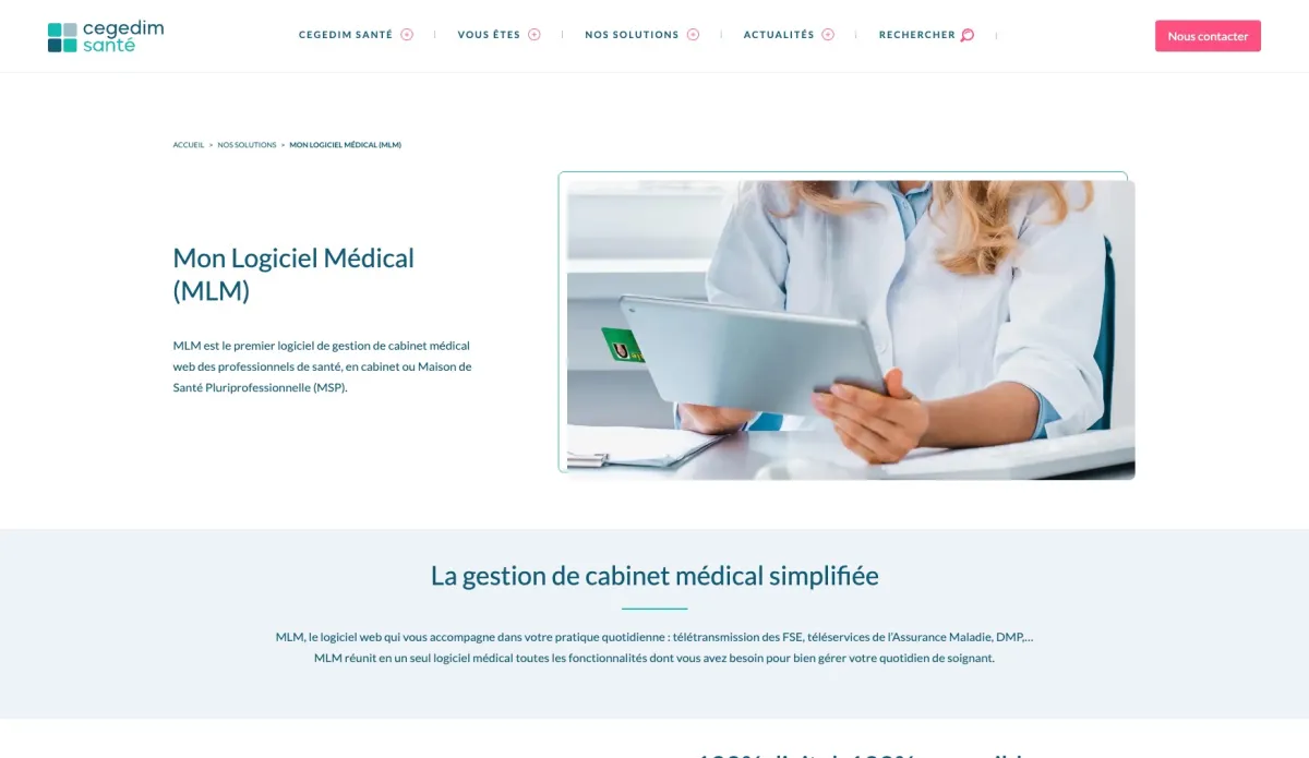 Interface Cegedim MLM MonLogicielMédical : fonctionnalités, prix, alternatives