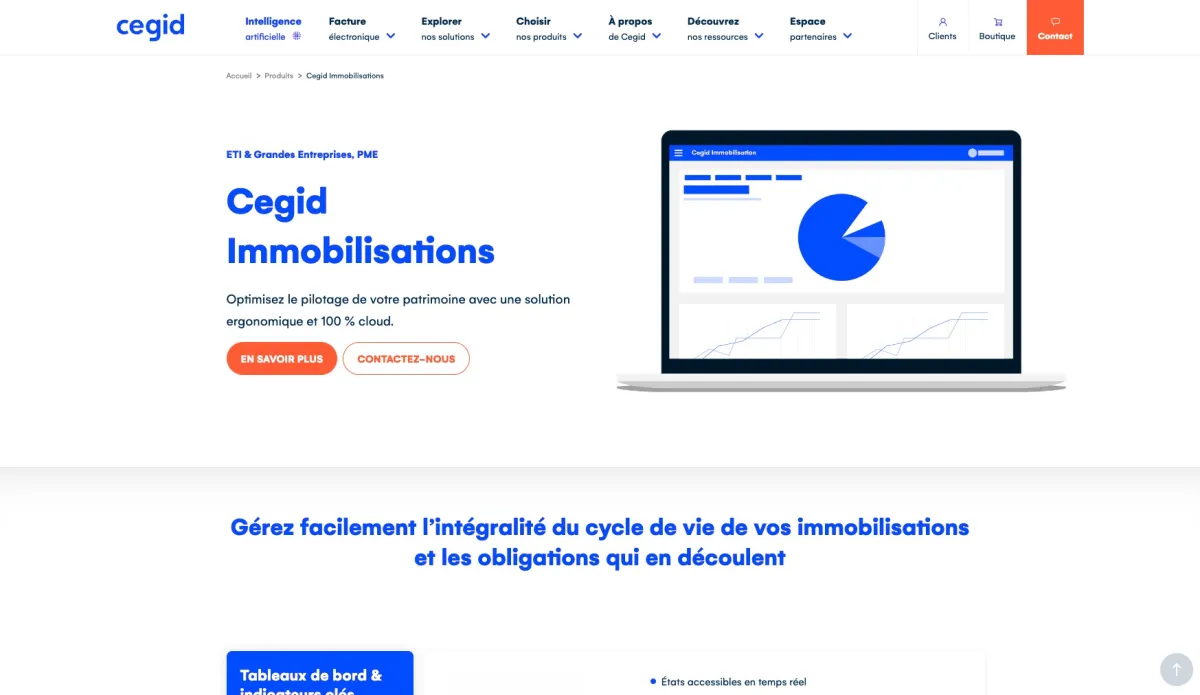 Cegid Immobilisations: avis sur le logiciel de gestion des immobilisations: fonctionnalités, avantages, inconvénients et tarifs