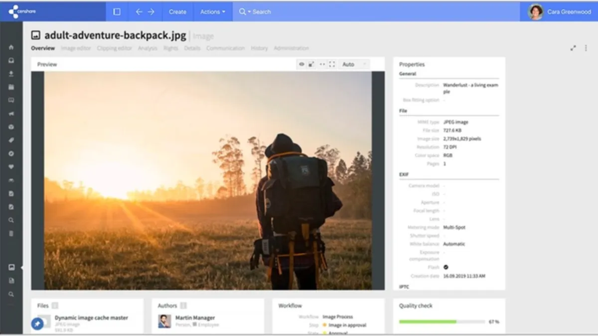 Interface Censhare: fonctionnalités, prix, alternatives