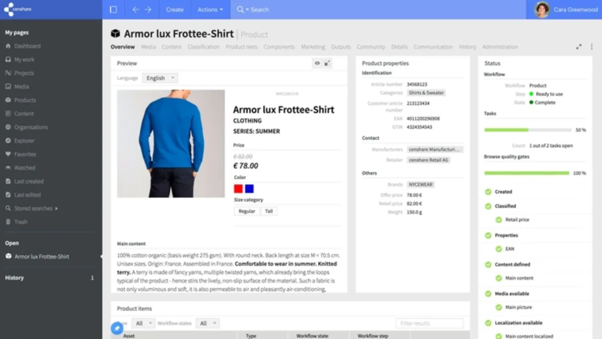 Notre avis sur Censhare : un logiciel PIM (product information management) à découvrir