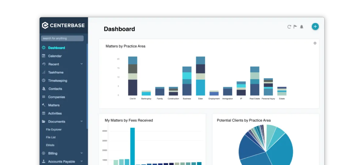 Interface Centerbase: fonctionnalités, prix, alternatives