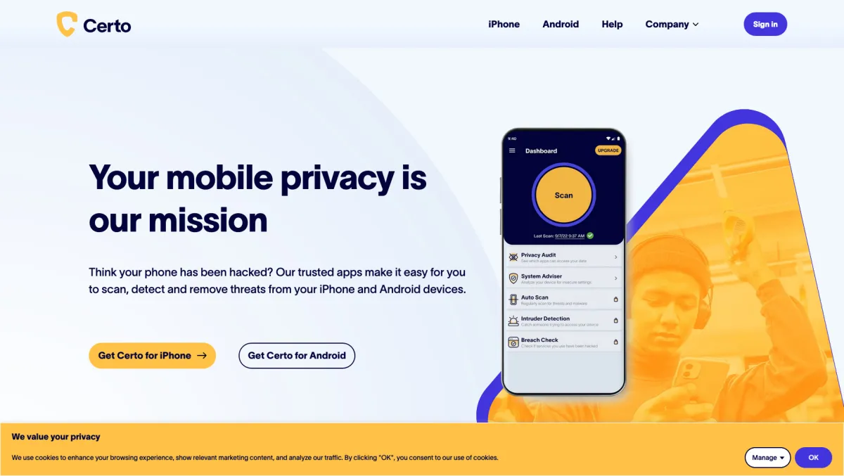 Interface Certo AntiSpy : fonctionnalités, prix, alternatives