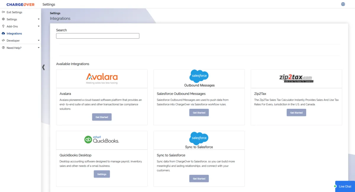Interface ChargeOver: fonctionnalités, prix, alternatives