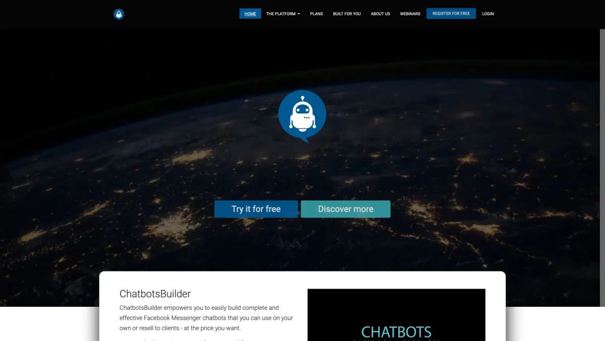 Interface ChatbotsBuilder : image, ergonomie, alternatives