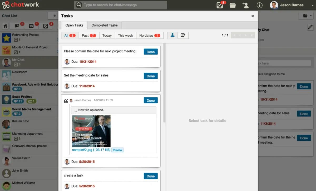 Interface ChatWork: fonctionnalités, prix, alternatives