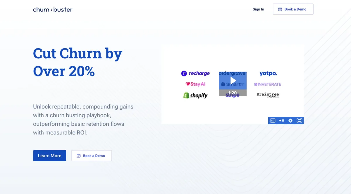 Interface Churn Buster : image, ergonomie, alternatives