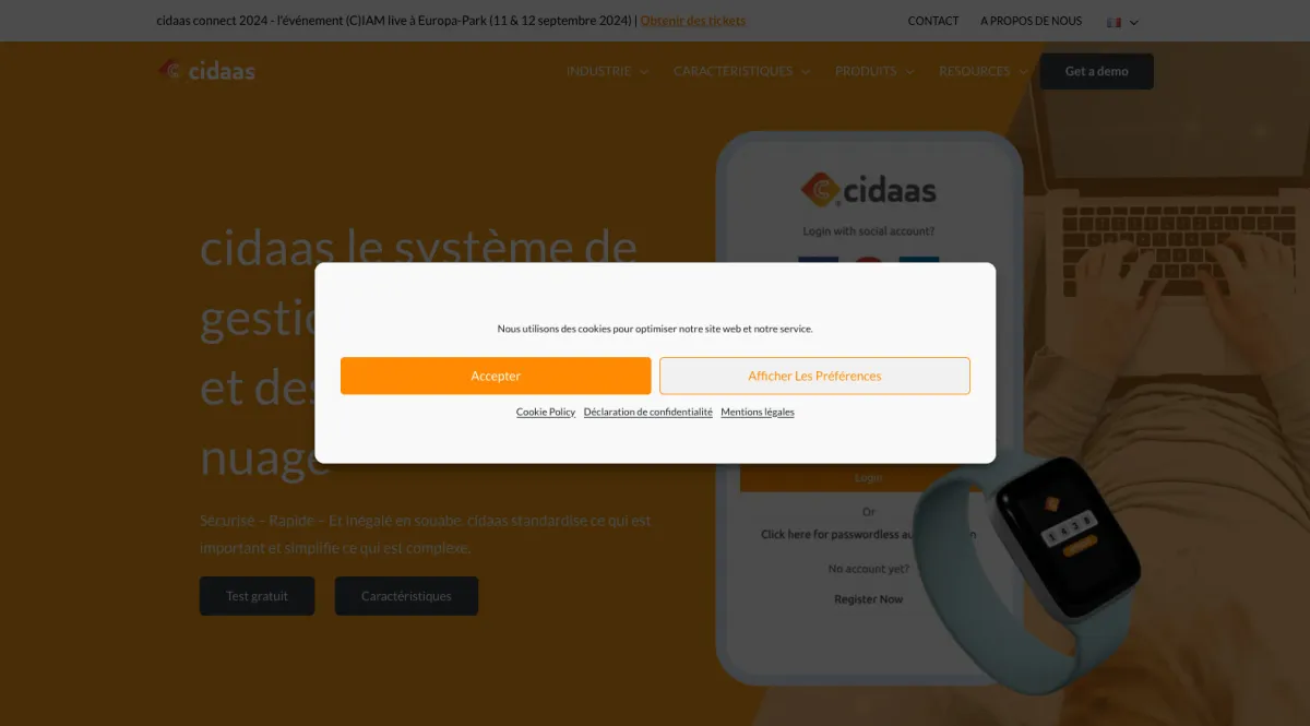 Interface Cidaas : fonctionnalités, prix, alternatives Interface Cidaas : fonctionnalités, prix, alternatives