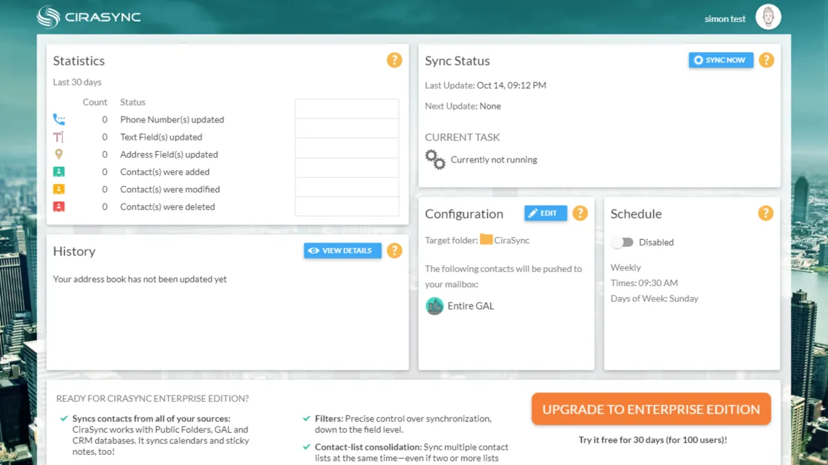 Interface CiraSync: fonctionnalités, prix, alternatives