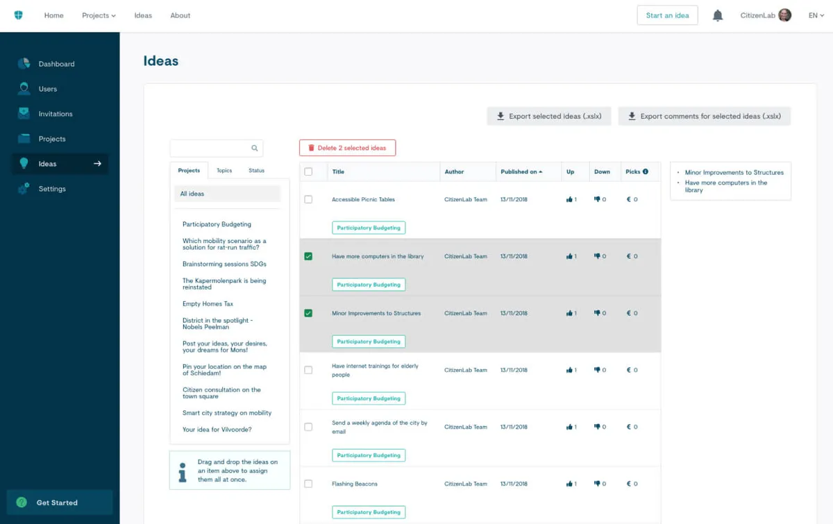 CitizenLab est un logiciel pour gouvernement très réputé en entreprise car il dispose de nombreuses fonctionnalités et intégrations tierces CitizenLab est un logiciel pour gouvernement très réputé en entreprise car il dispose de nombreuses fonctionnalités et intégrations tierces