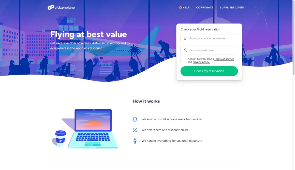 Interface CITIZENPLANE : fonctionnalités, prix, alternatives