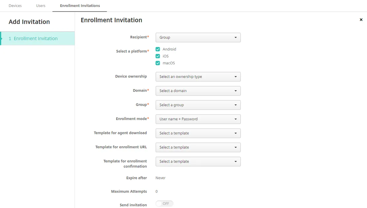 Interface Citrix Endpoint Management: fonctionnalités, prix, alternatives