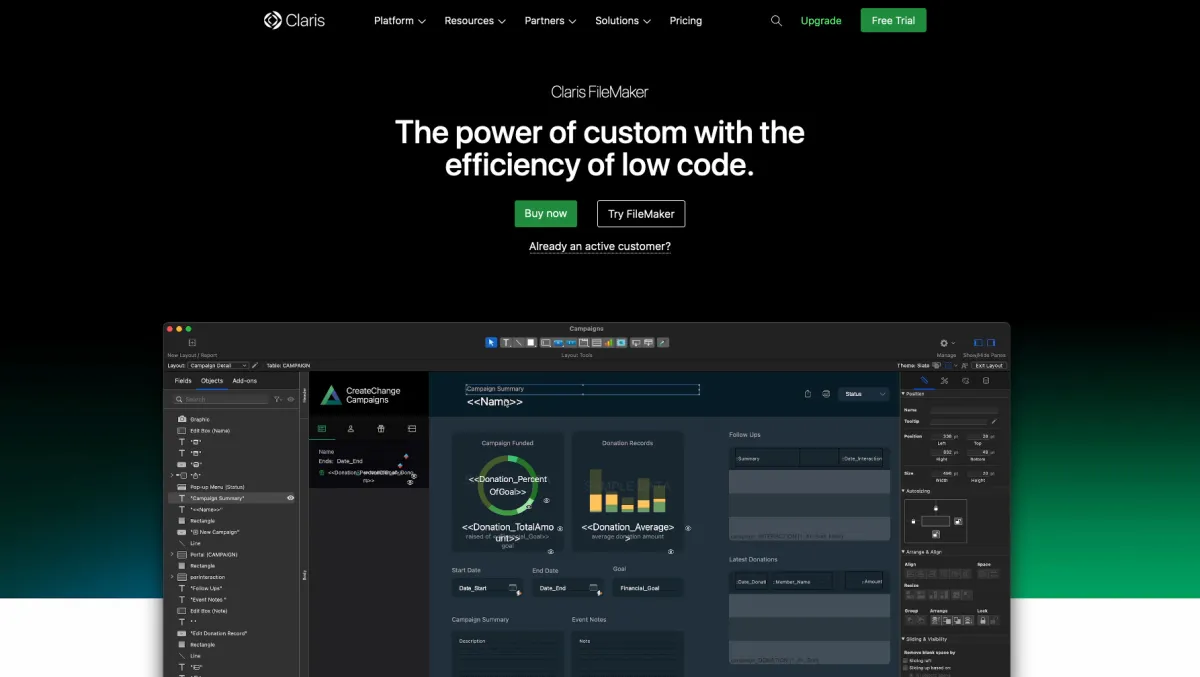 Interface Claris Cloud : fonctionnalités, prix, alternatives